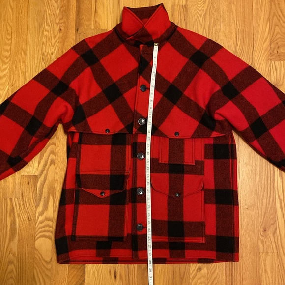 Filson Red/Black Plaid 100% Wool Jacket Size 46/Size L - Picture 6 of 10